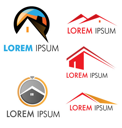 house symbol  set  isolated on whiteのイラスト素材