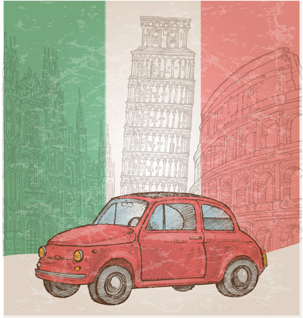 italian background with symbol elementのイラスト素材