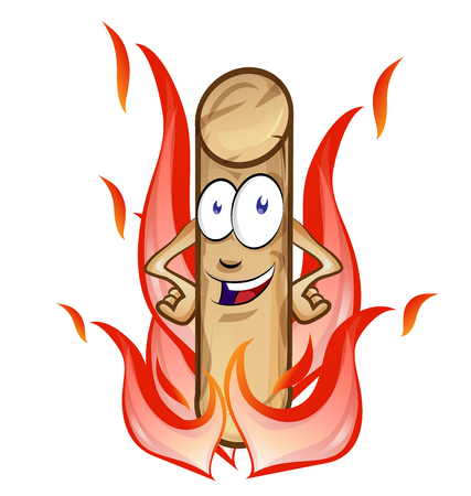 pellet cartoon with flame isolated on white backgroundのイラスト素材