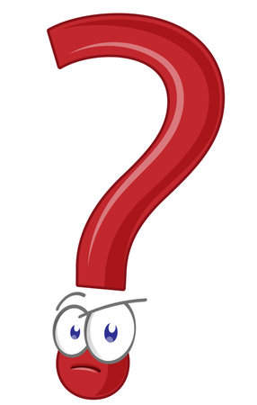 question mark cartoon character mascotのイラスト素材