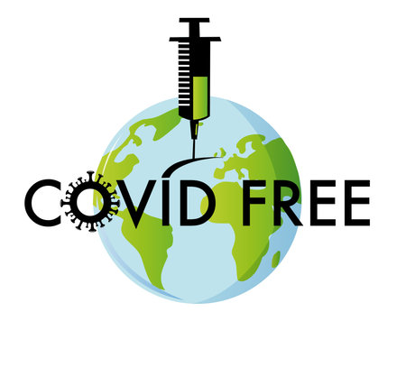 covid-19 free symbol. vector flat styleのイラスト素材