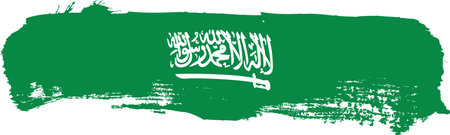 Saudi Arabia flag .Paint brush stroke vectorのイラスト素材