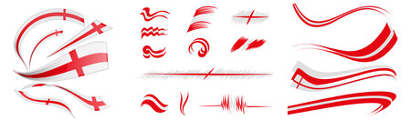 England flag set elements, vector illustration on a white backgroundのイラスト素材