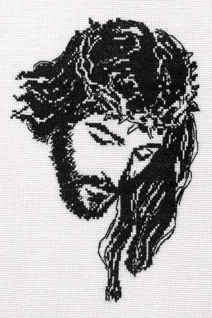 Jesus Christ cross stitch.の写真素材