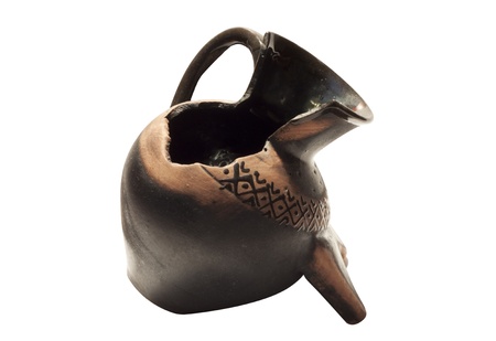Broken Rare amphora isolated on the white backgroundの写真素材