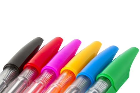 Colored ballpoint pen isolated on the white backgroundの写真素材