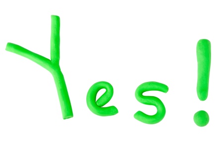 Plasticine letters. Words "YES" on the white backgroundの写真素材
