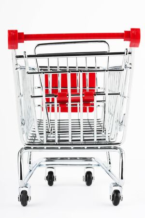 Steel Shoping Cart on the white backgroundの写真素材