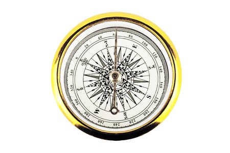 Extreme Closeup compass on the white backgroundの写真素材