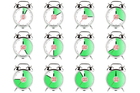 Alarm Clock timer on the white background