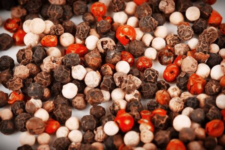 Colored Peppers Mix on the white backgroundの写真素材