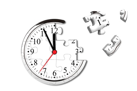 Time Concept. Clock puzzle with missing piecesの写真素材