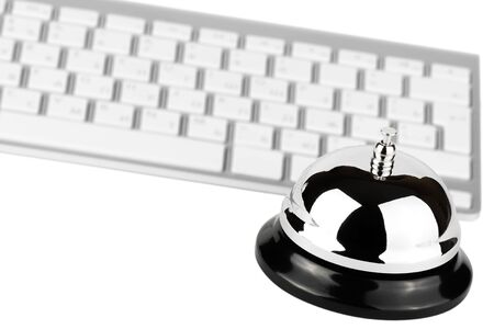 Service Bell with aluminum keyboard on the white background