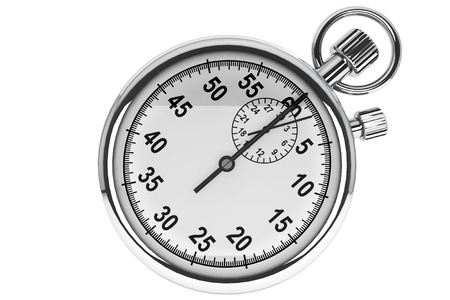 Silver modern Stopwatch on a white background 