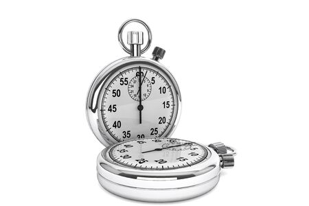 Silver modern Stopwatch on a white background 