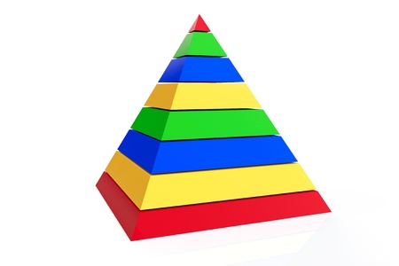 Abstract colorful pyramid on a white backgroundの写真素材