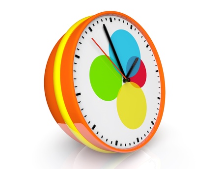 Abstract color clock on a white background
