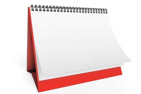 Desk Blank Calendar on a white backgroundの写真素材