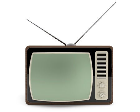 Classic vintage TV on a white backgroundの写真素材
