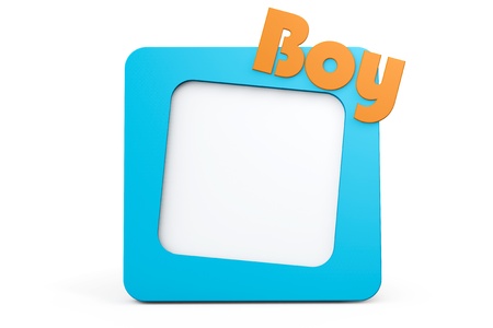 Blue Photo Frame with Boy Sign on a white background