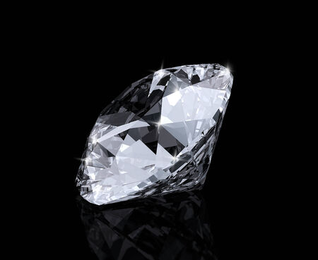 Shiny diamond on a black backgroundの写真素材