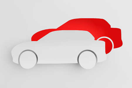 Transportation Concept. Car cut from paper as stickerの写真素材