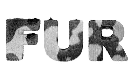 Black and Whine Fur sign on a white background