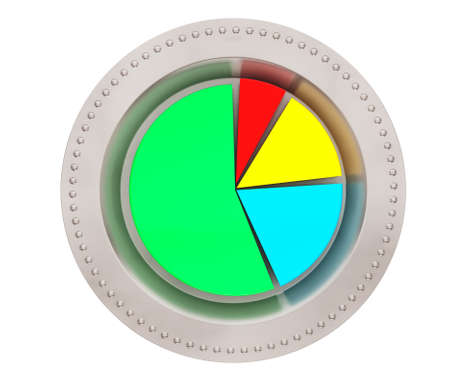 Restaurant cloche with business chart on a white backgroundの写真素材