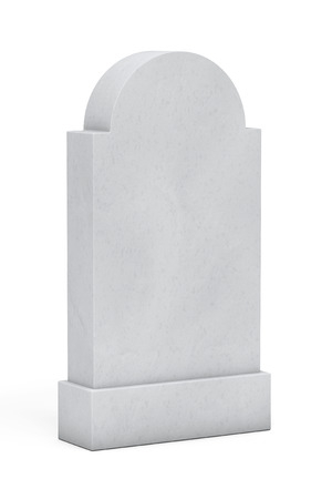 Blank Memorial Gravestone on a white backgroundの写真素材