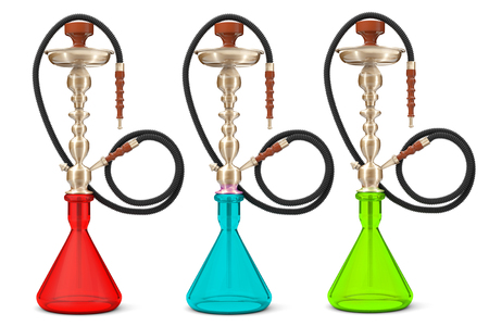 Eastern Glass Hookahs on a white backgroundの写真素材
