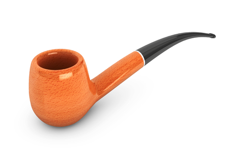 Vintage Smoking Tobacco pipe on a white backgroundの写真素材