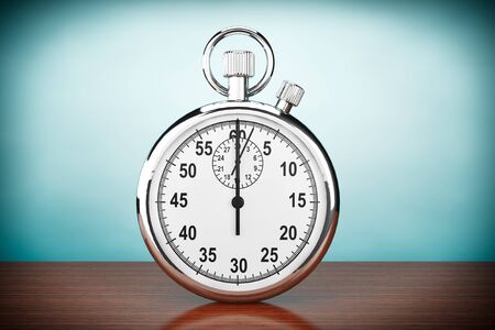Old Style Photo. Silver Stopwatch on the tableの写真素材
