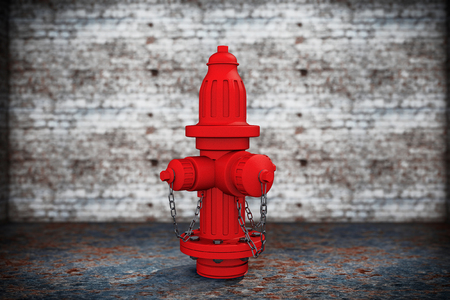 Red Fire Hydrant on a grunge backgroundの写真素材