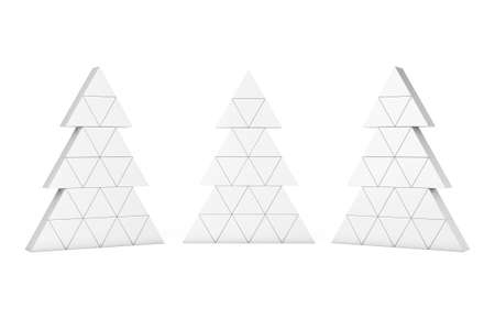 Abstract Christmas Trees on a white backgroundの写真素材