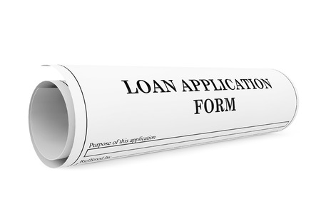 Loan Application Form on a white backgroundの写真素材