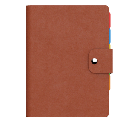 Personal Diary or Organiser Book with Brown Leather Cover on a white background. 3d Renderingの写真素材