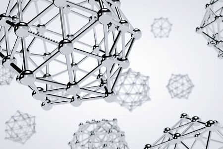 Science Abstract Molecules on a white background. 3d Renderingの写真素材