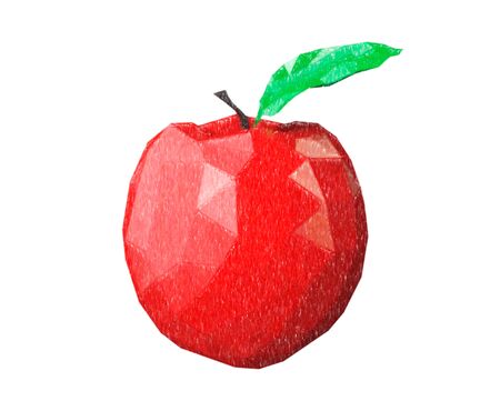 Abstract Drawing Apple on a white background. 3d Renderingの写真素材