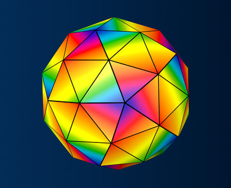 Abstract Futuristic Sphere on a dark background. 3d Renderingの写真素材