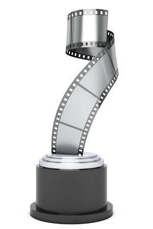 Silver Film Strip Award on a white background. 3d Renderingの写真素材