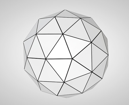 Abstract Futuristic Sphere on a white background. 3d Renderingの写真素材