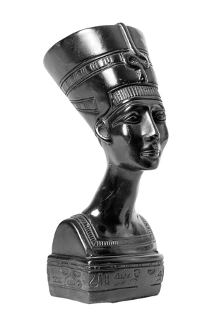 Bust of Nefertiti Egyptian Queen on a white backgroundの写真素材