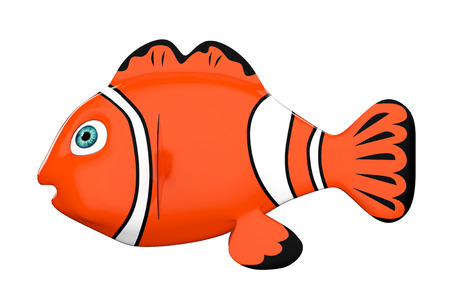 Cartoon Red Sea Clownfish on a white background. 3d Rendering.の写真素材