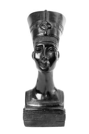Bust of Nefertiti Egyptian Queen on a white backgroundの写真素材