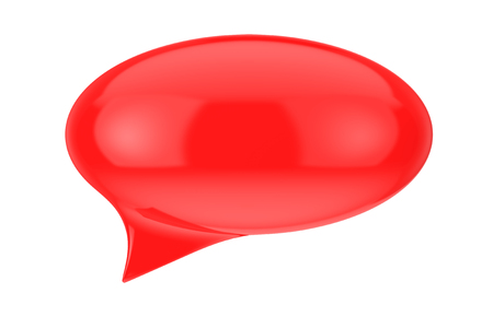 Red Speech Bubble with Blank Space for Yours Sign on a white background. 3d Rendering の写真素材