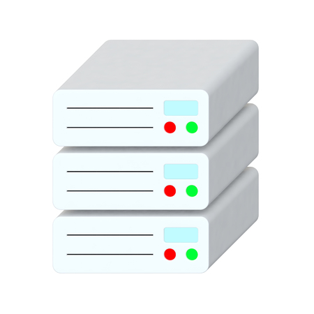 Network Server Data Center Isometric Flat Icon on a white background. 3d Rendering 