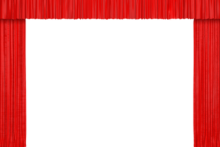 Theater or Cinema Red Curtain on a white background. 3d Renderingの写真素材