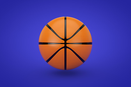 Orange Basketball Ball on a blue background. 3d Renderingの写真素材