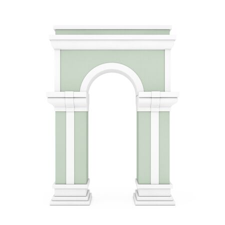 Classic Arch Doorway with Columns on a white background. 3d Renderingの写真素材