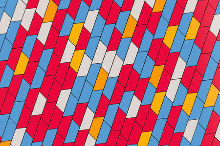 Abstract Colorful Geomerical Blocking Shapes Background extreme closeup. 3d rendering